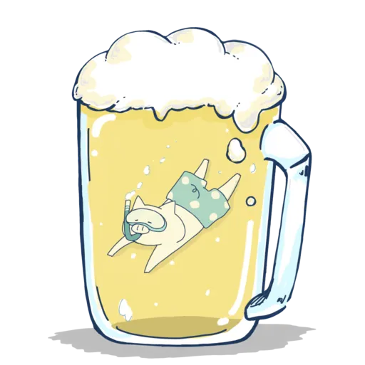 Swimming pig in beer