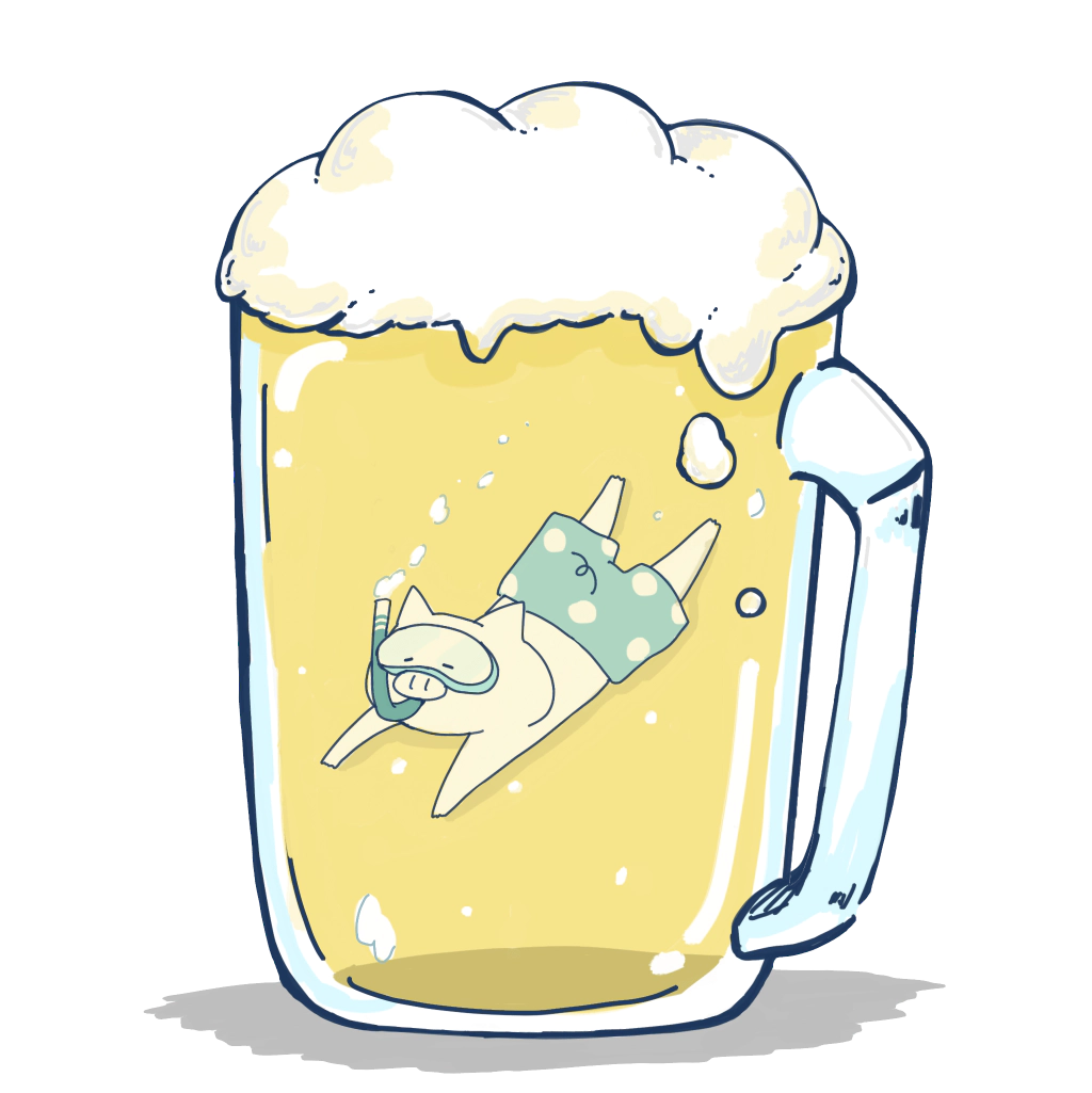 Swimming pig in beer